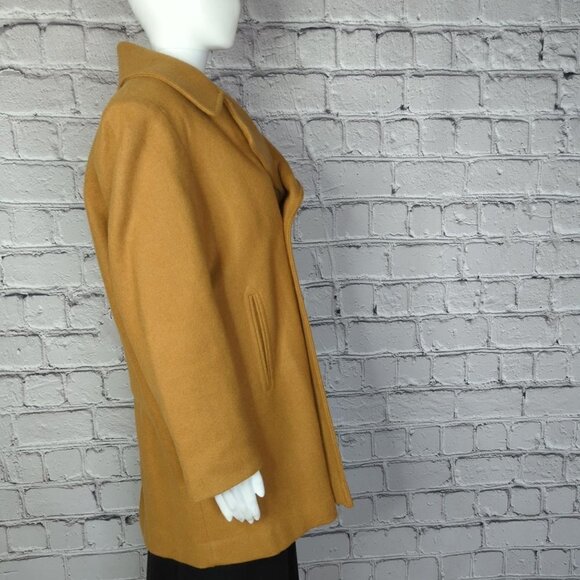 Herman Key Mid Length Brown Wool Blend Coat, Small/Medium, NWT - Picture 4 of 10